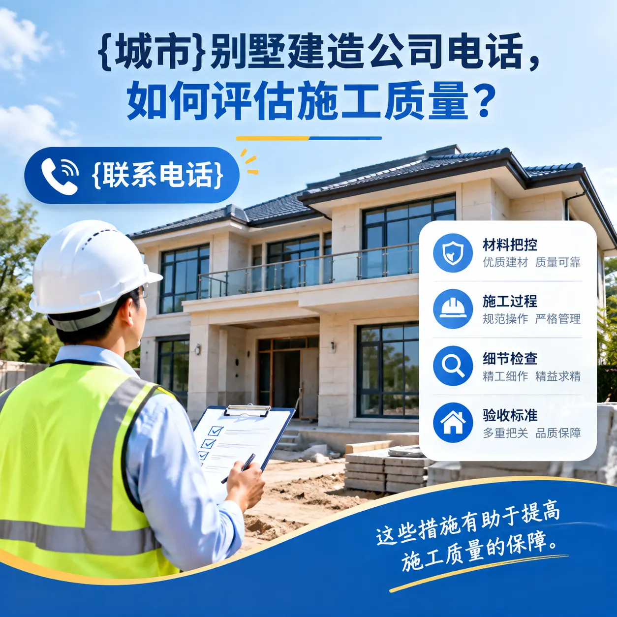 石阡别墅建造公司电话，如何评估施工质量？