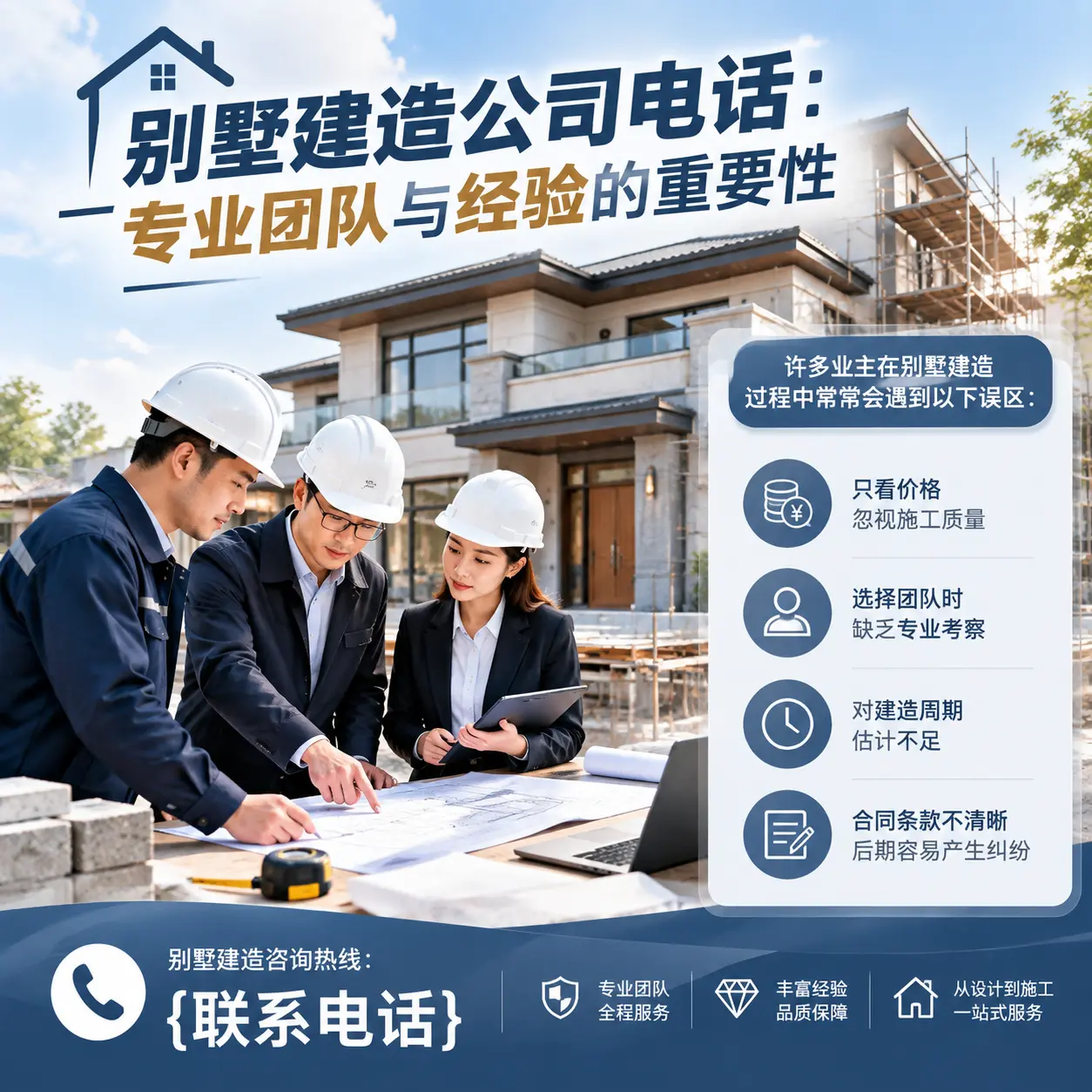 石阡别墅建造公司电话:专业团队与经验的重要性